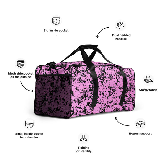 Pink Black Duffle Bag